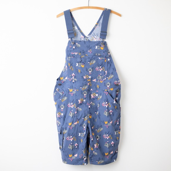 Duluth Trading Co Pants - Duluth Trading Gardening Overalls Womens S Blue Gnomes Bunnies Shortalls Cottage